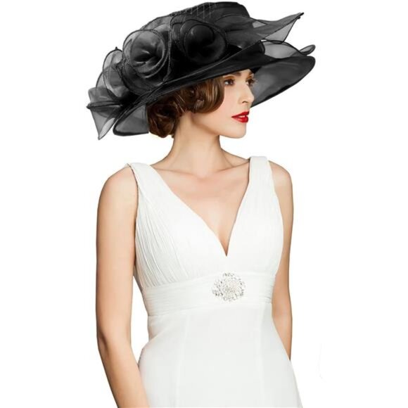 Women's Kentucky Hat Wide Brim Black - Picture 5 of 6